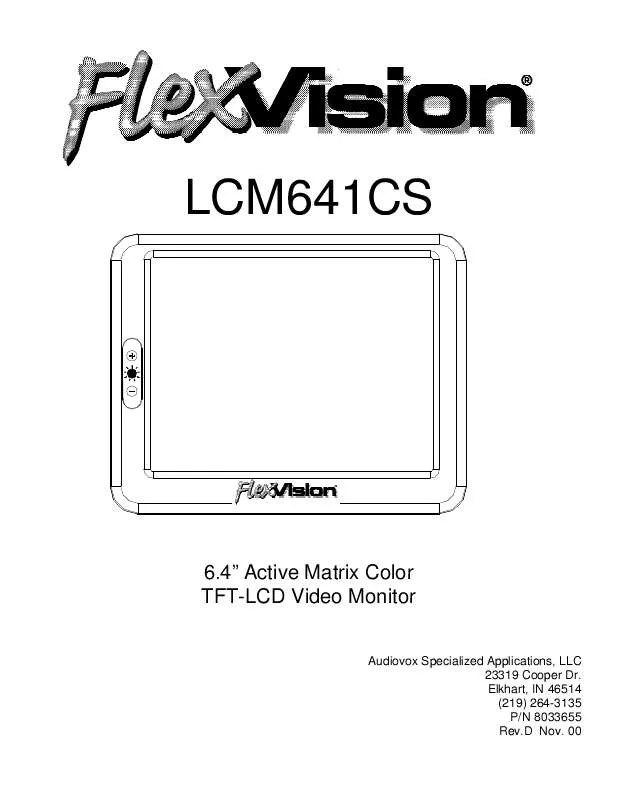 Mode d'emploi FLEXVISION LCM641CS