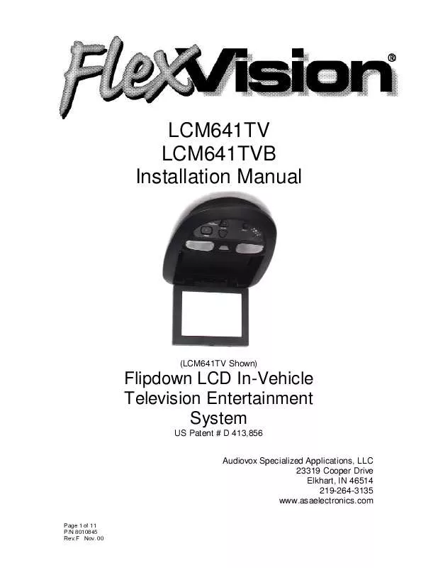 Mode d'emploi FLEXVISION LCM641TVB