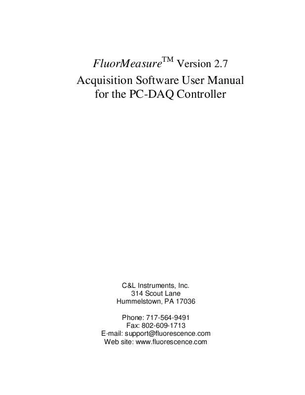Mode d'emploi FLUORESCENCE FM-PCI-PC-DAQ2.7