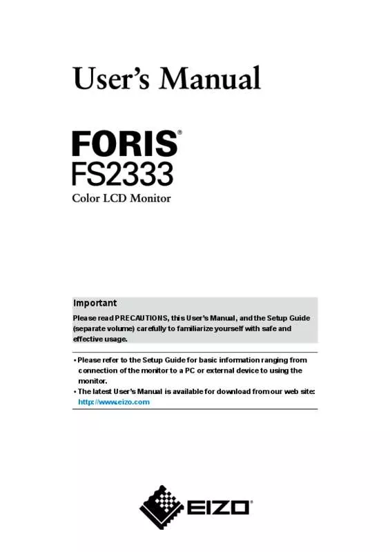 Mode d'emploi FORIS FORIS FS2333