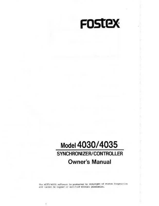 Mode d'emploi FOSTEX 4035