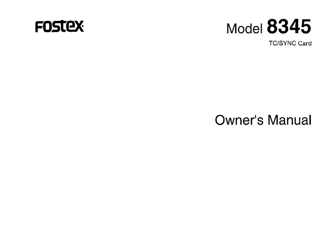 Mode d'emploi FOSTEX 8345