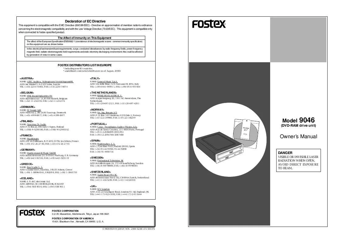 Mode d'emploi FOSTEX 9046
