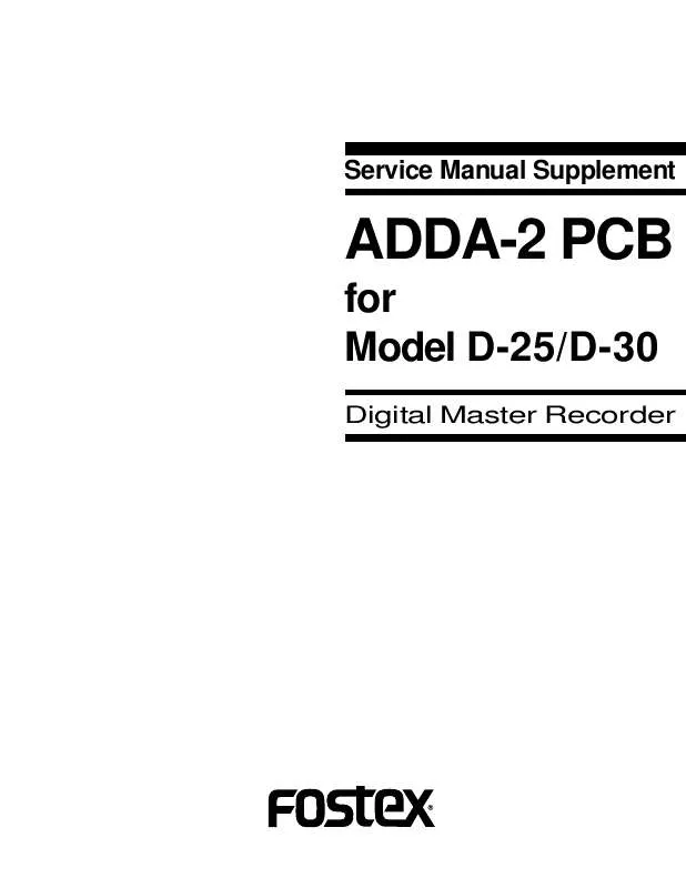 Mode d'emploi FOSTEX ADDA-2 PCB