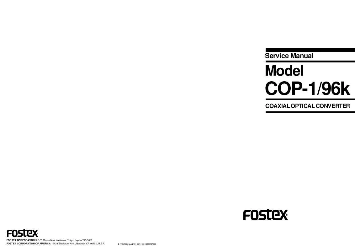 Mode d'emploi FOSTEX COP-1