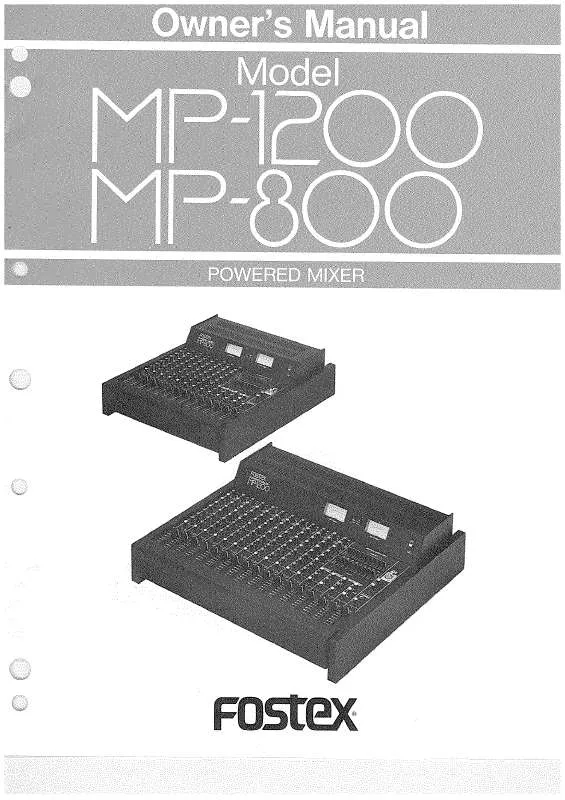 Mode d'emploi FOSTEX MP-800