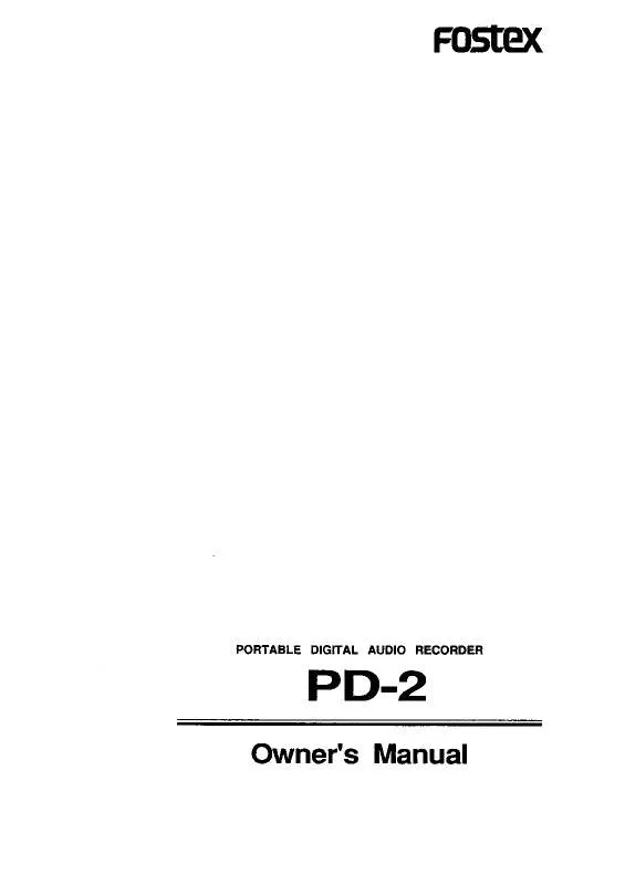 Mode d'emploi FOSTEX PD-2