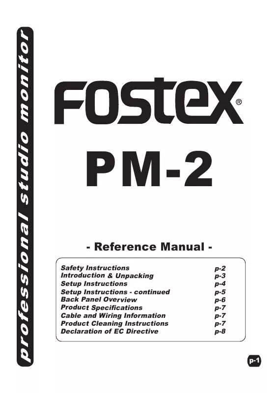 Mode d'emploi FOSTEX PM-2