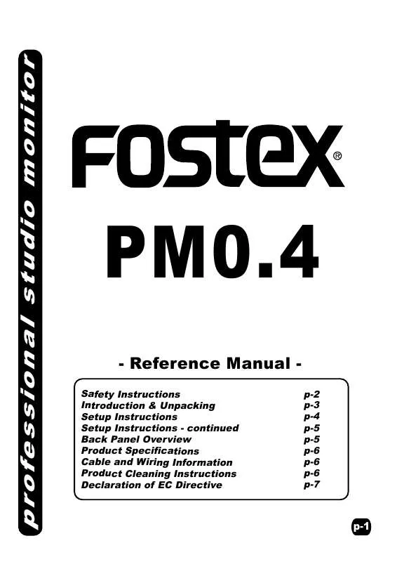 Mode d'emploi FOSTEX PM0.4