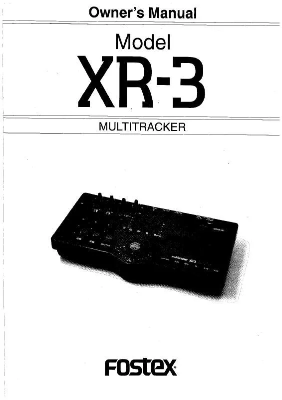 Mode d'emploi FOSTEX XR-3