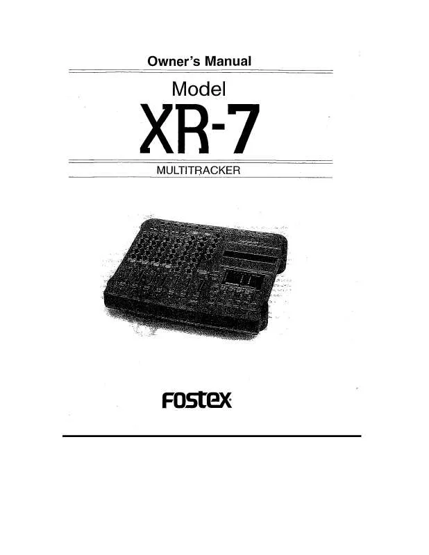 Mode d'emploi FOSTEX XR-7