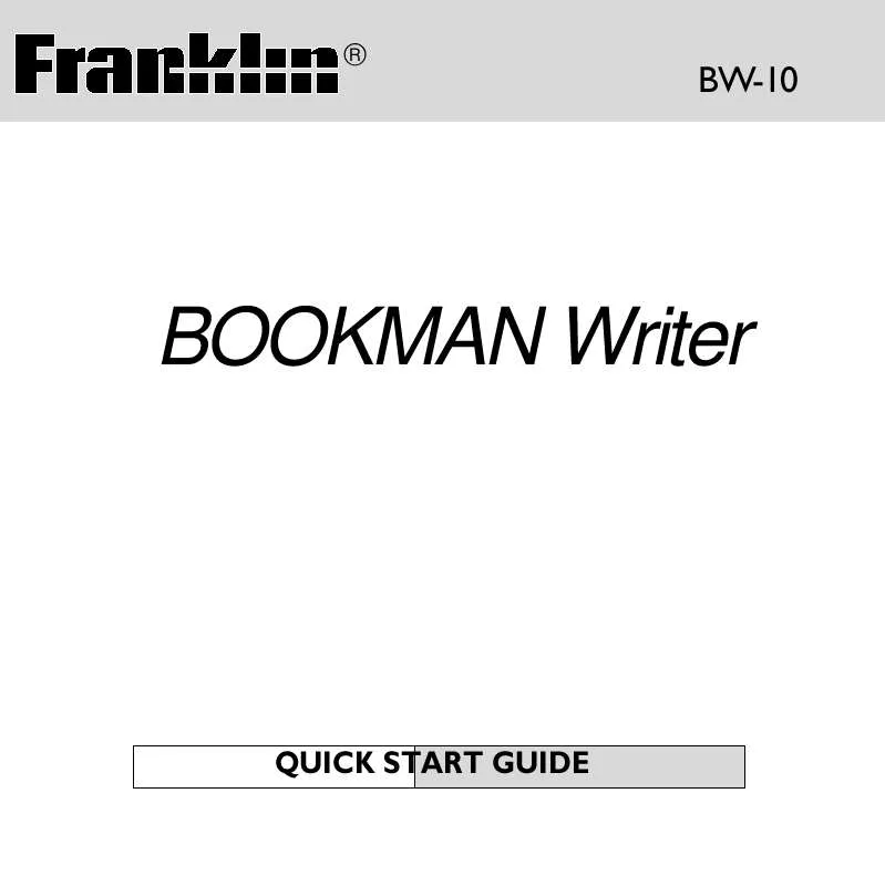 Mode d'emploi FRANKLIN BW-10