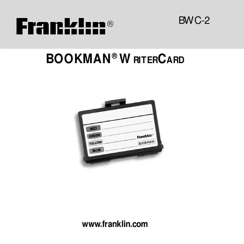 Mode d'emploi FRANKLIN BWC-2