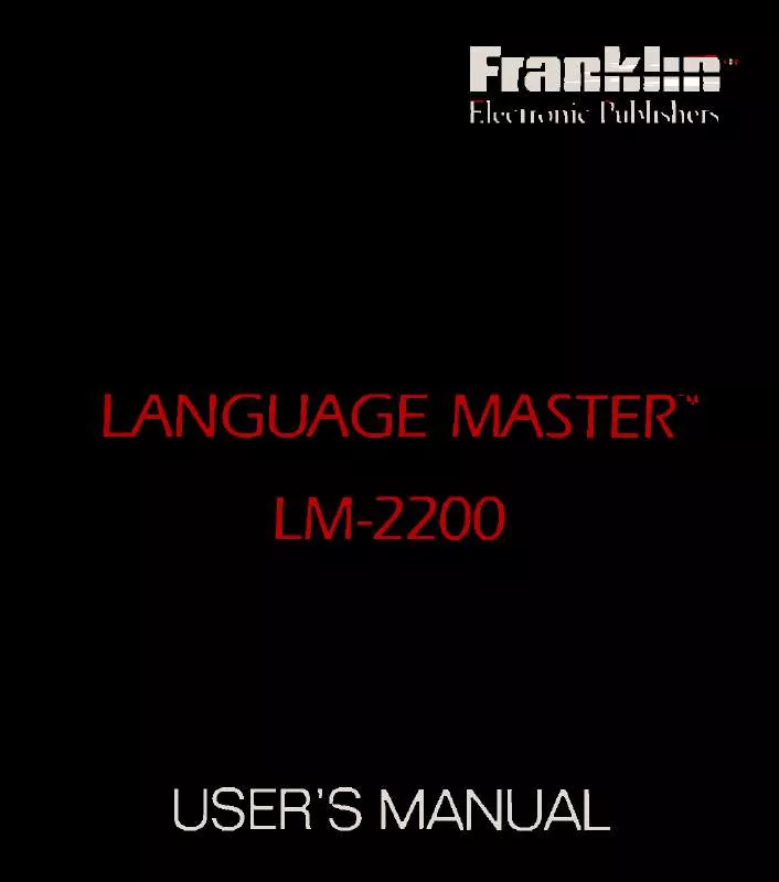 Mode d'emploi FRANKLIN LM-2200