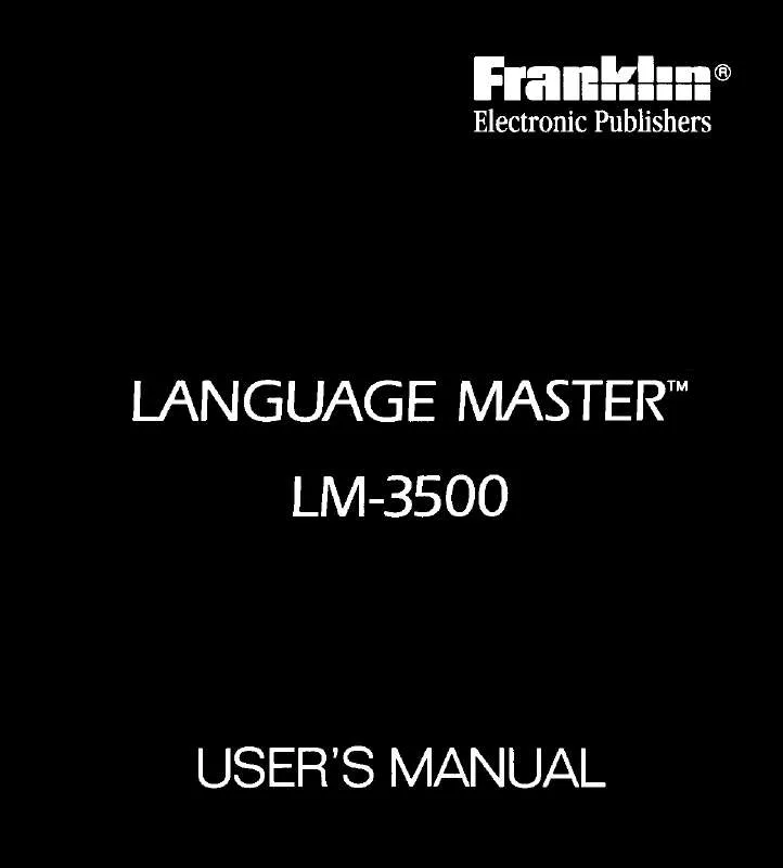 Mode d'emploi FRANKLIN LM-3500
