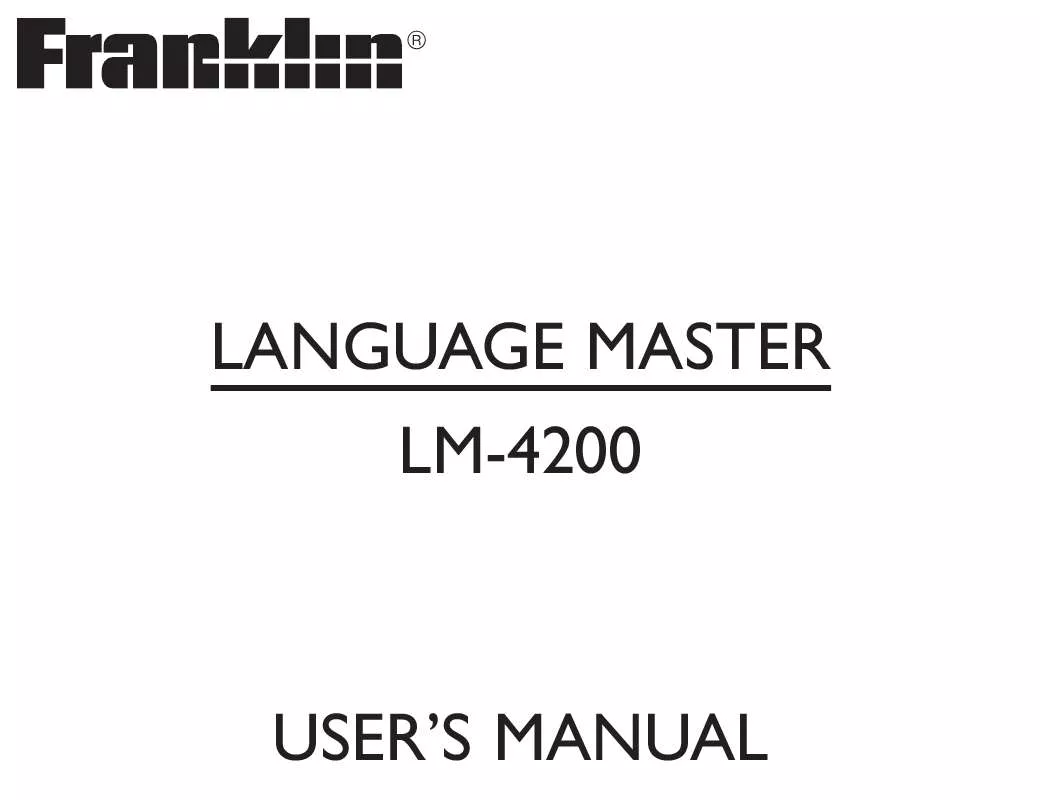 Mode d'emploi FRANKLIN LM-4200
