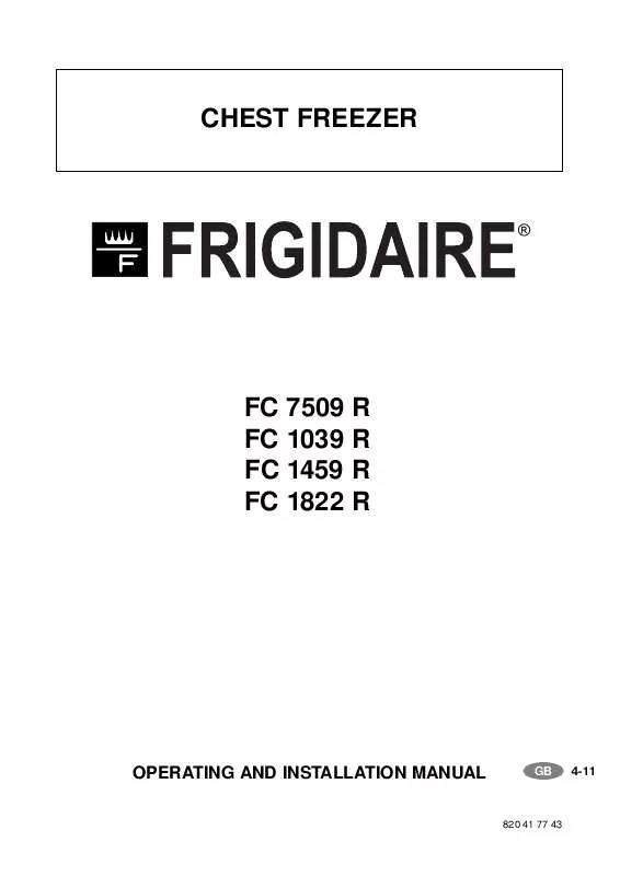 Mode d'emploi FRIGIDAIRE FC1039C