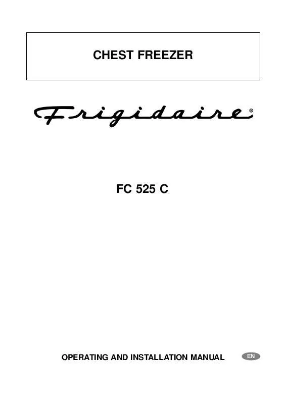 Mode d'emploi FRIGIDAIRE FC525C