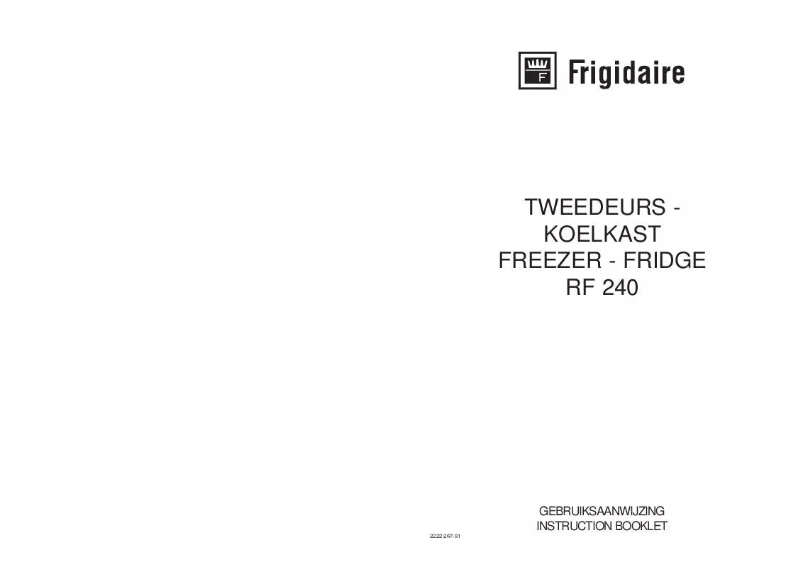 Mode d'emploi FRIGIDAIRE RF240