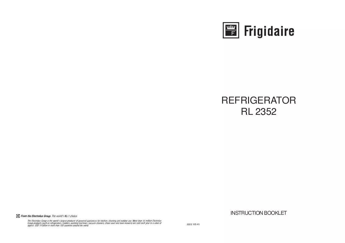 Mode d'emploi FRIGIDAIRE RL2352