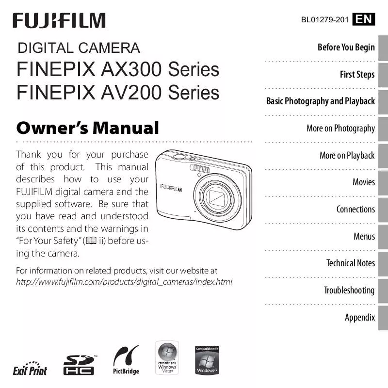 Mode d'emploi FUJIFILM FINEPIX AX300