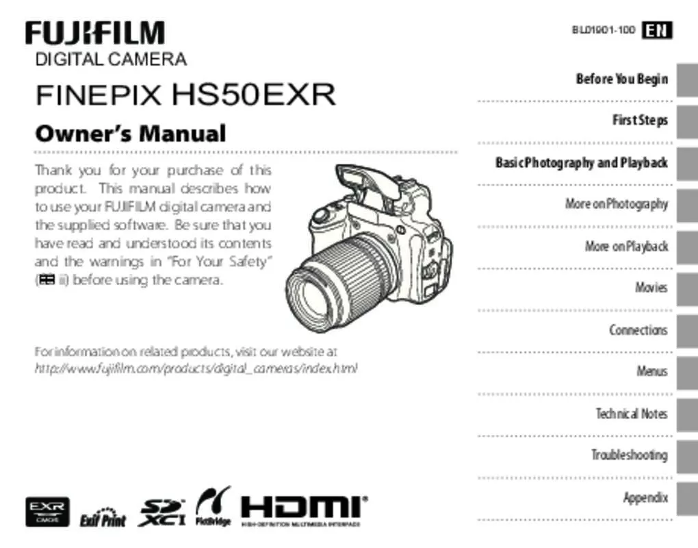 Mode d'emploi FUJIFILM FINEPIX HS50 EXR