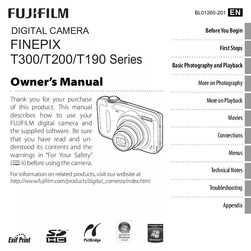 Mode d'emploi FUJIFILM FINEPIX T300