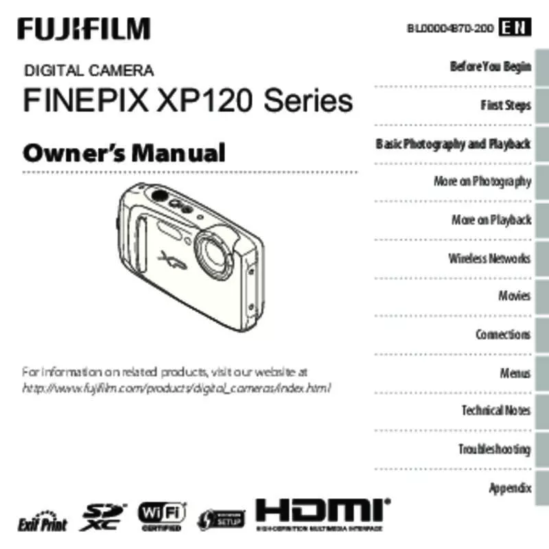 Mode d'emploi FUJIFILM FINEPIX XP120