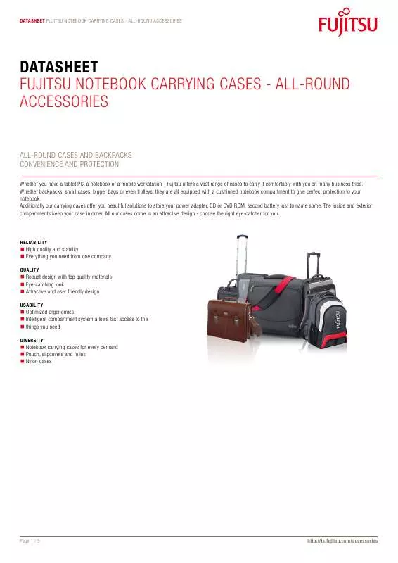 Mode d'emploi FUJITSU SIEMENS CARRYING CASES ALL-ROUND