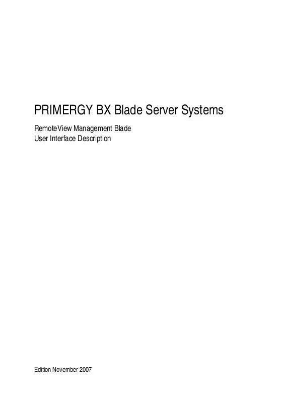 Mode d'emploi FUJITSU SIEMENS PRIMERGY BX600 BLADE SERVER SYSTEMS