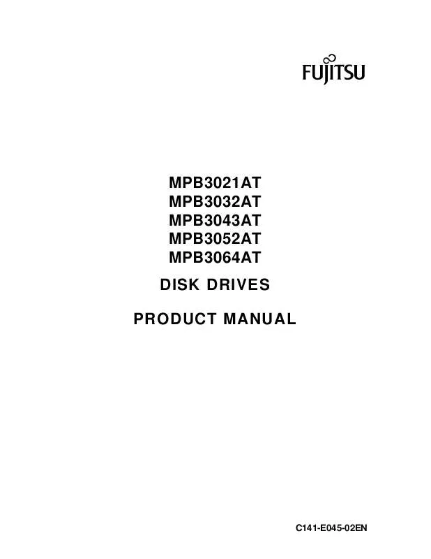 Mode d'emploi FUJITSU MPB3064AT