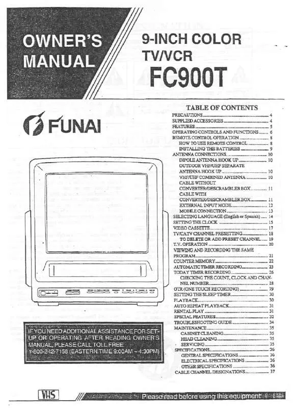Mode d'emploi FUNAI FC900T