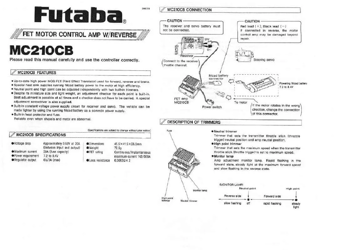 Mode d'emploi FUTABA MC210CB