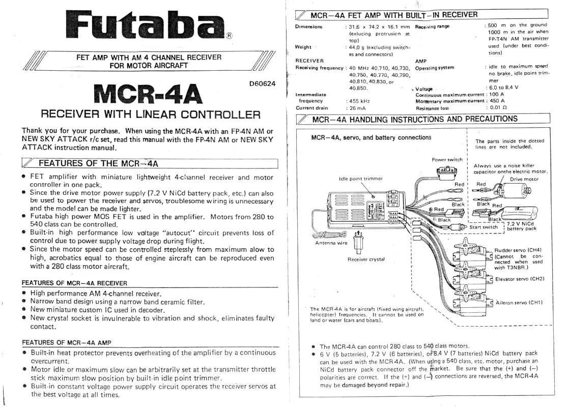 Mode d'emploi FUTABA MCR-4A