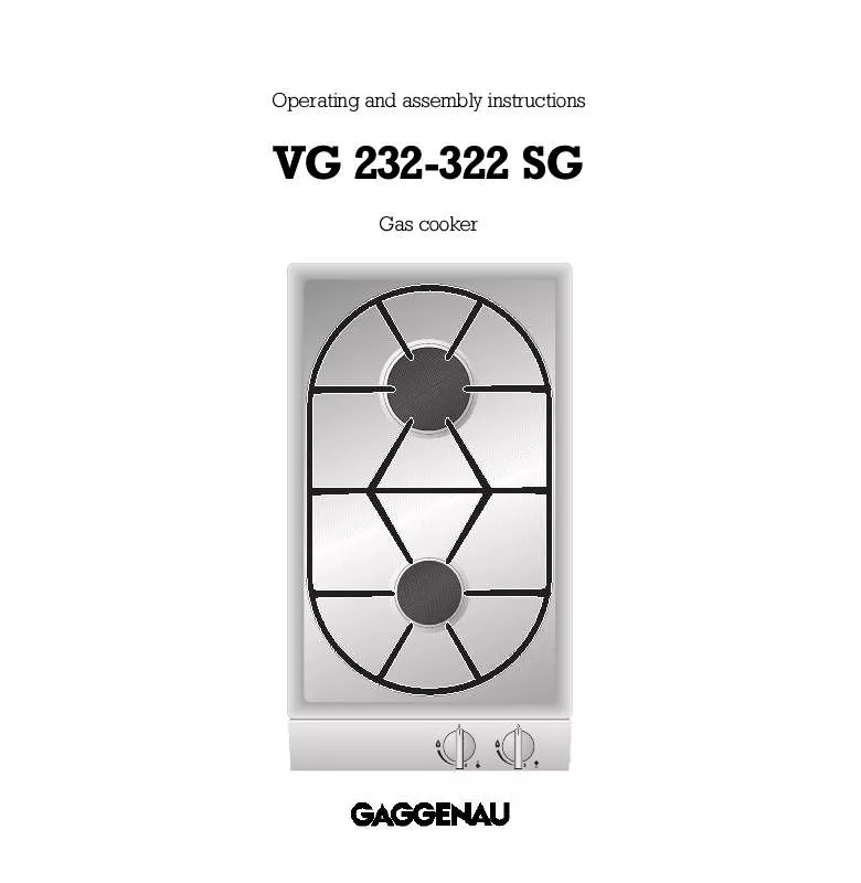 Mode d'emploi GAGGENAU VG232322SG
