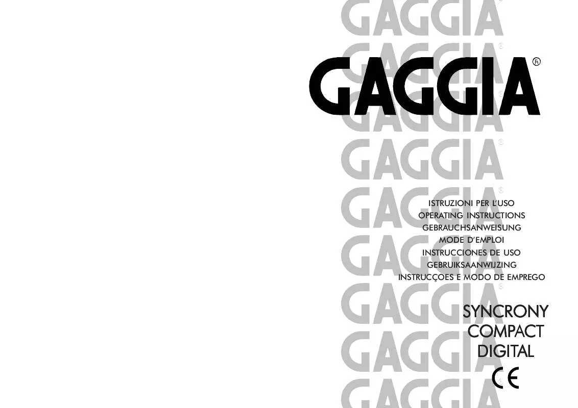 Mode d'emploi GAGGIA SYNCRONY COMPACT DIGITAL