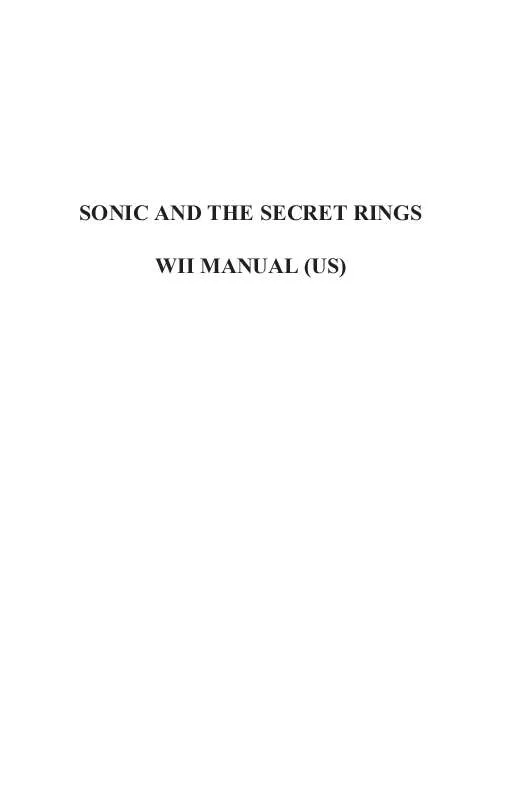 Mode d'emploi GAMES NINTENDO WII SONIC AND THE SECRET RINGS