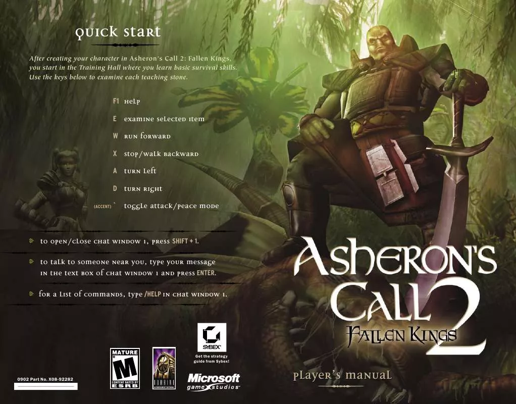 Mode d'emploi GAMES PC ASHERON S CALL 2-FALLEN KINGS
