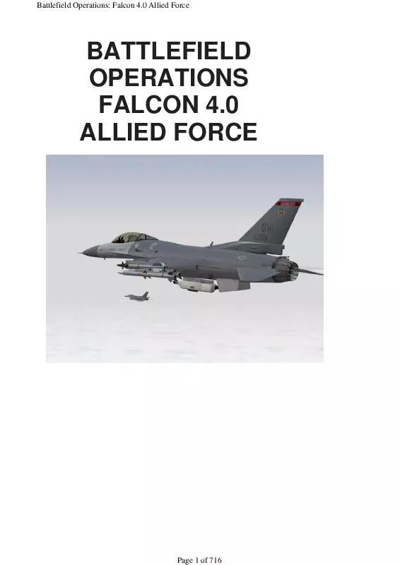 Mode d'emploi GAMES PC FALCON 4.0 ALLIED FORCE