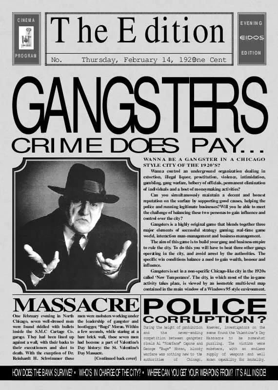 Mode d'emploi GAMES PC GANGSTERS-CRIME DOES PAY