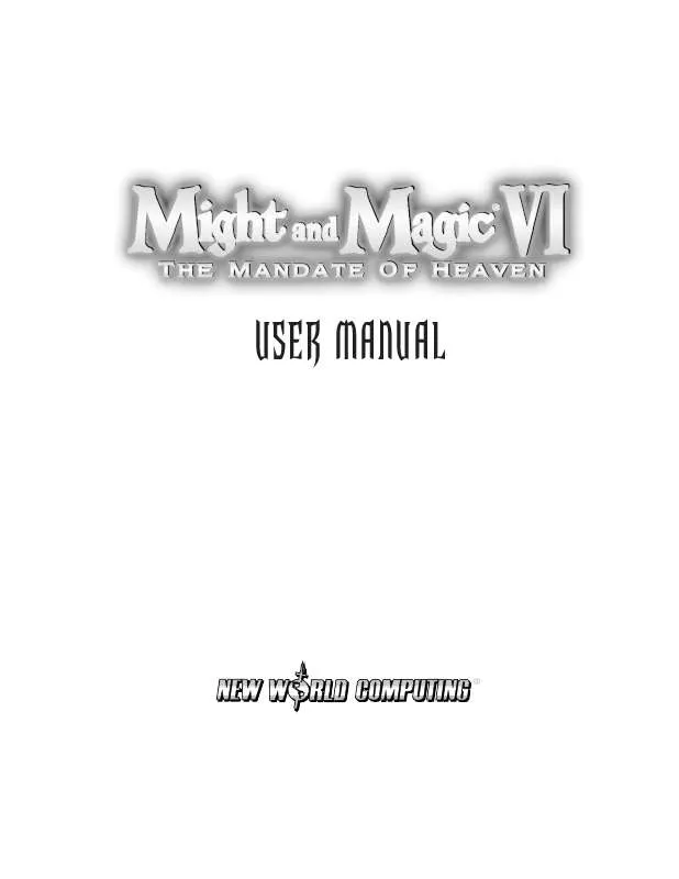 Mode d'emploi GAMES PC MIGHT AND MAGIC VI-THE MANDATE OF HEAVEN