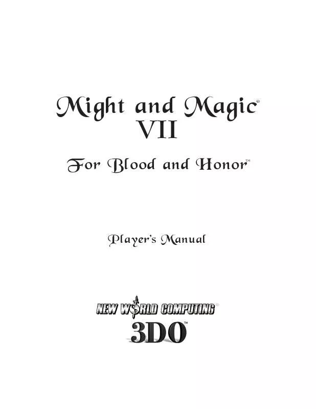 Mode d'emploi GAMES PC MIGHT AND MAGIC VII-FOR BLOOD AND HONOR