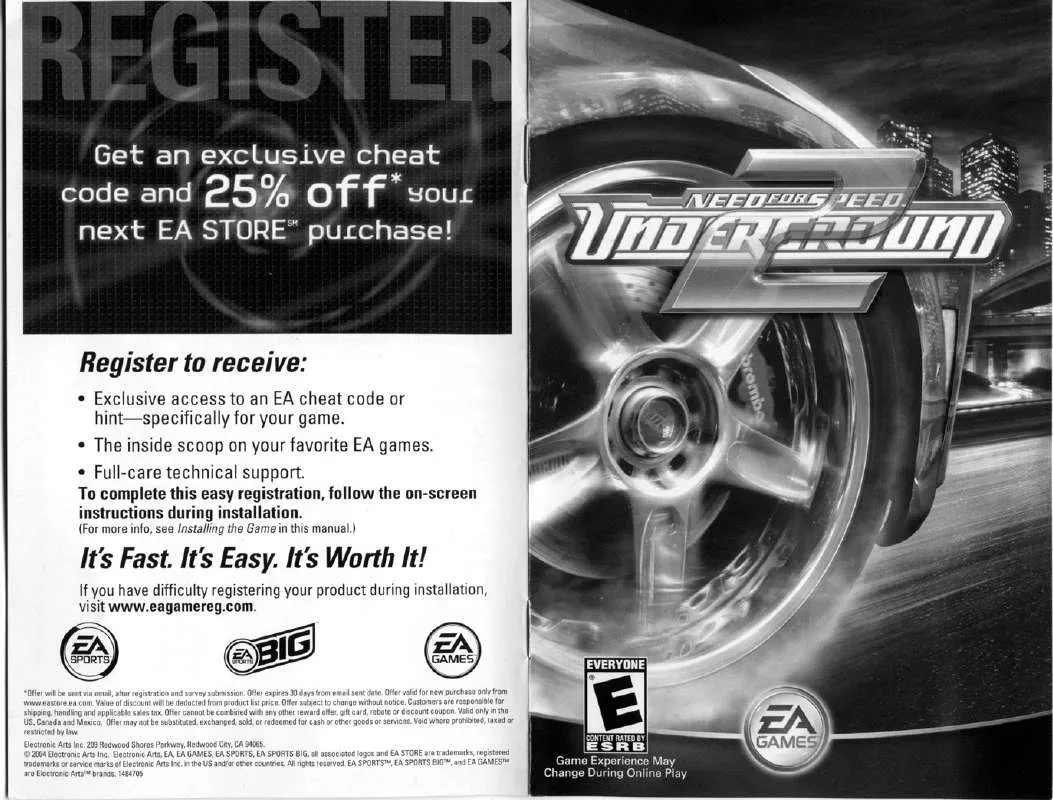 Mode d'emploi GAMES PC NEED FOR SPEED-UNDERGROUND 2