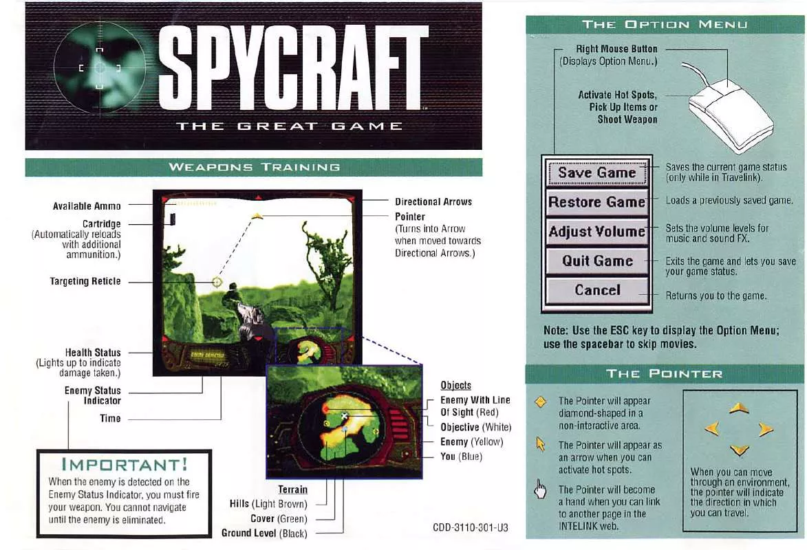 Mode d'emploi GAMES PC SPYCRAFT-THE GREAT GAME
