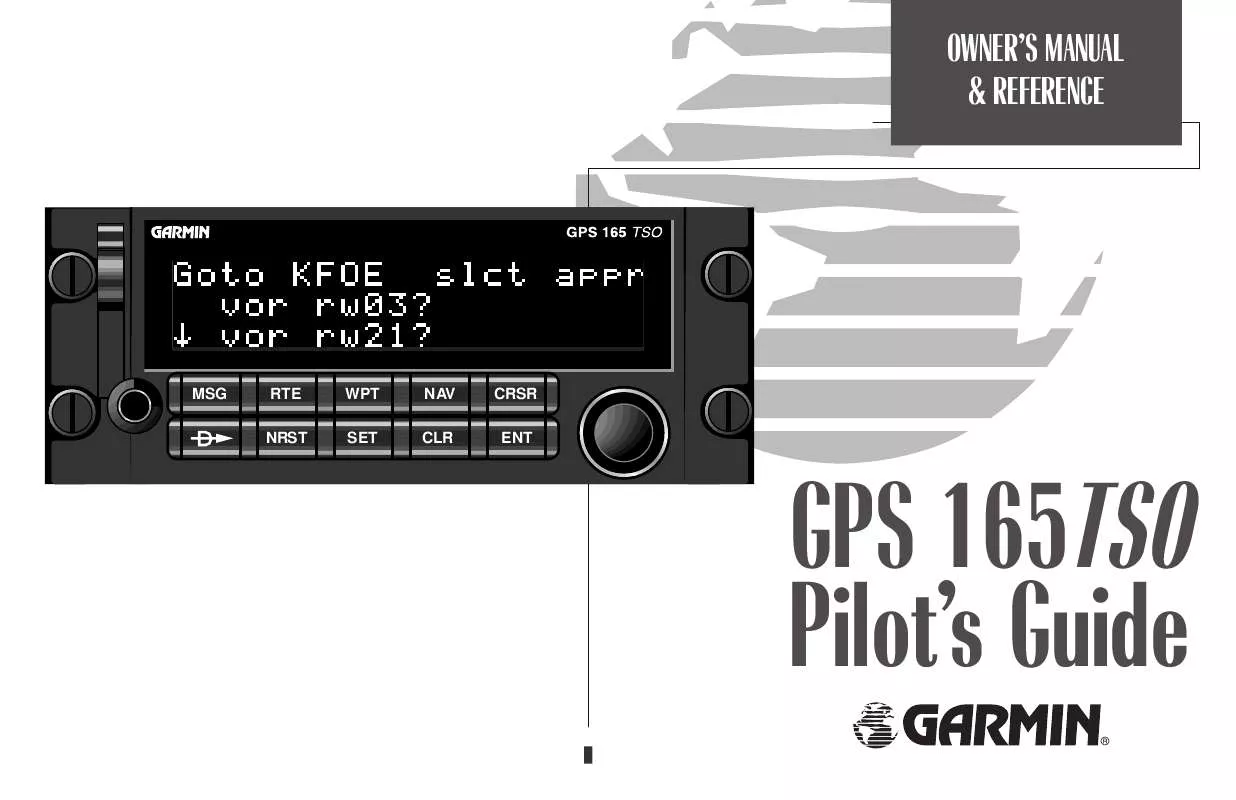 Mode d'emploi GARMIN GPS 165 TSO DZUS RAIL