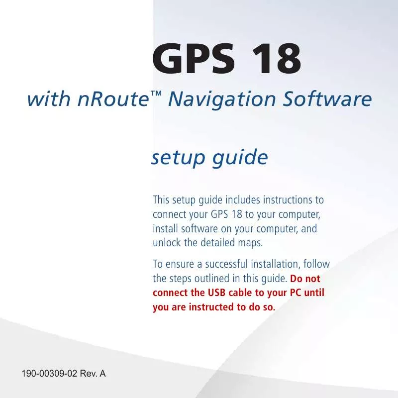 Mode d'emploi GARMIN GPS 18