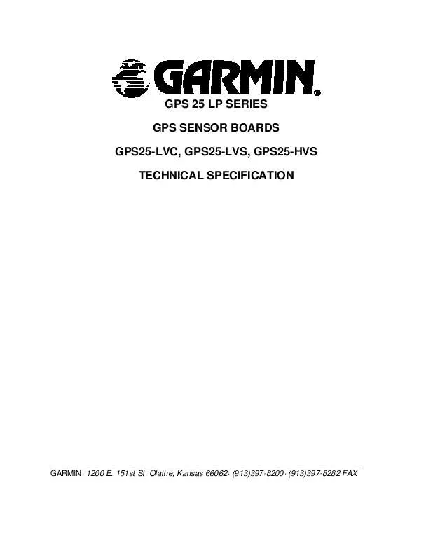 Mode d'emploi GARMIN GPS 25 LP