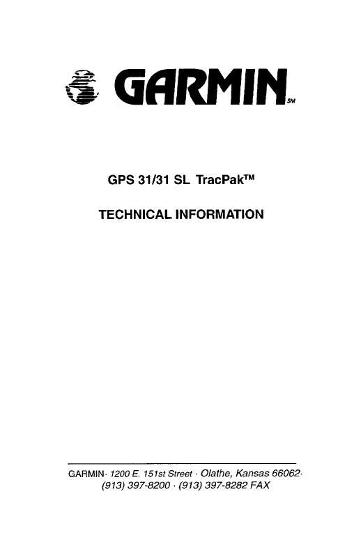 Mode d'emploi GARMIN GPS 31 TRACPAK