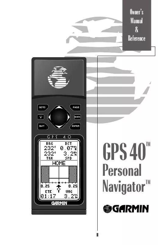 Mode d'emploi GARMIN GPS 40
