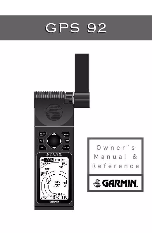 Mode d'emploi GARMIN GPS 92